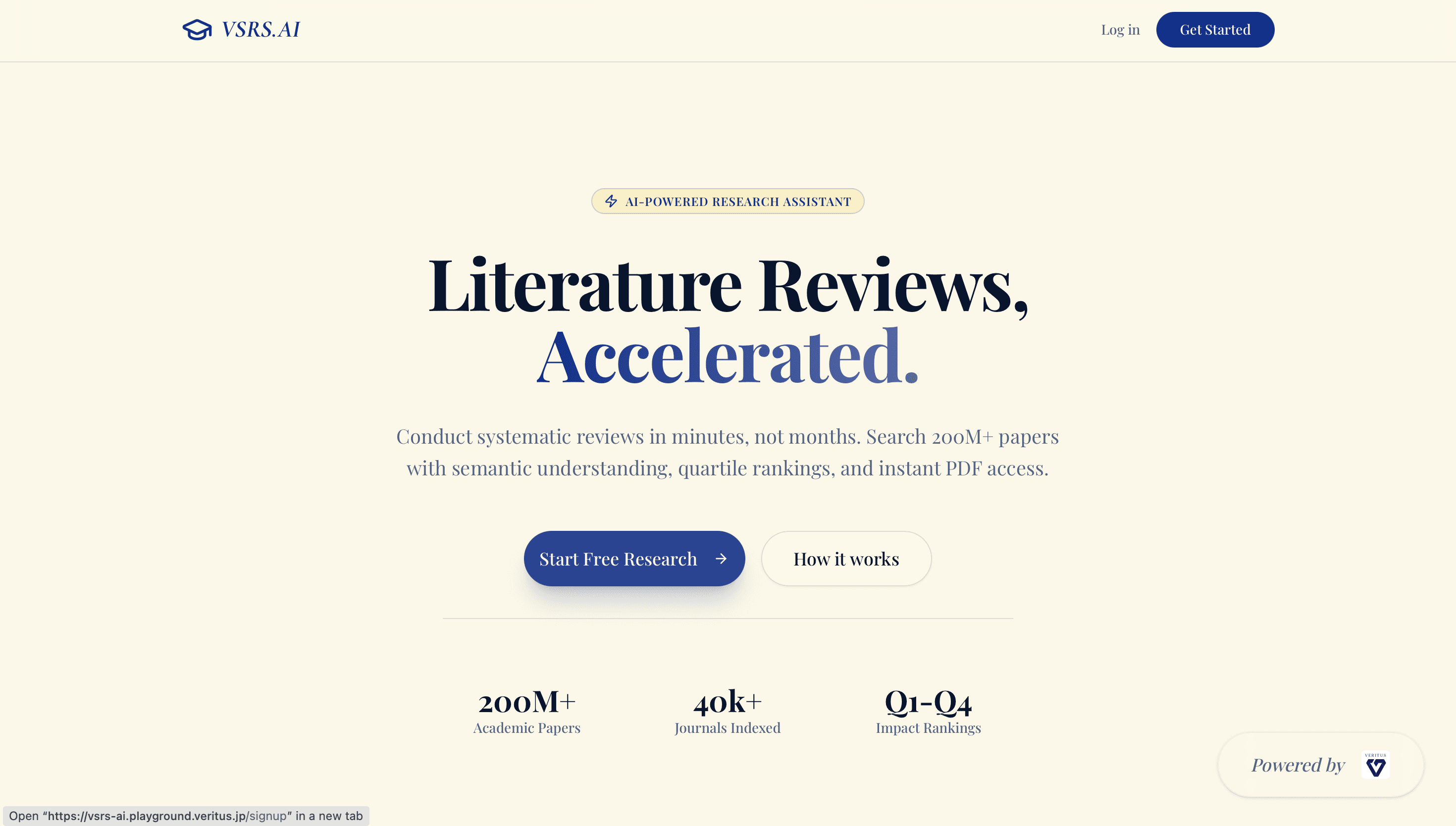 VSRS.AI (Veritus Systematic Review Search)